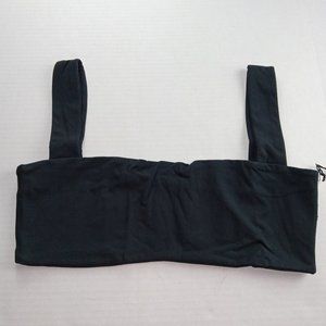 We Wore What Women's Bandeau Bra Top Size XL Jet Black Pullover Wire Free